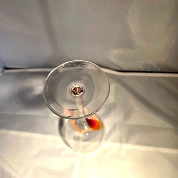 Nordic Crystal Wine Glass w/ Red Teardrop Gradient Stem Replacement Piece 8.75 " - Picture 8 of 11